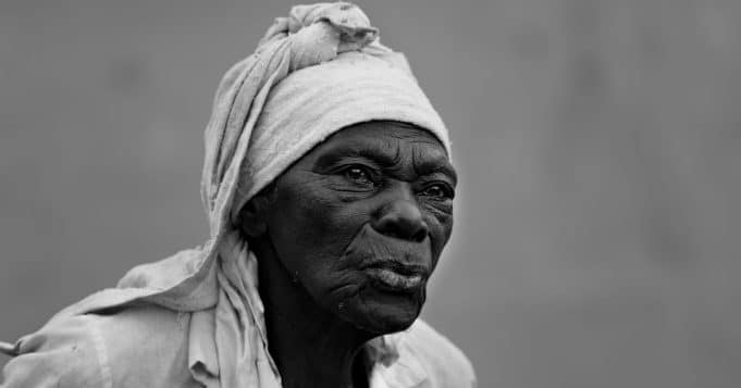 Old woman with white turban