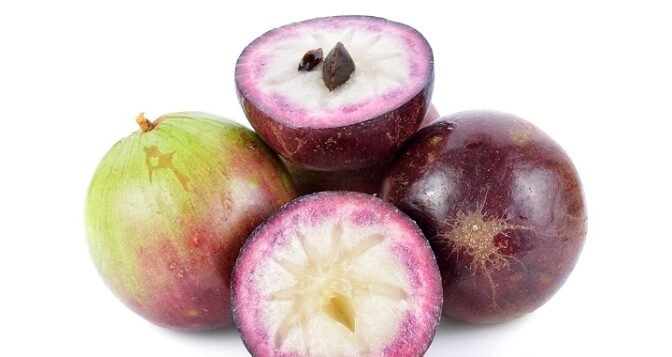 Purple star apple fruit