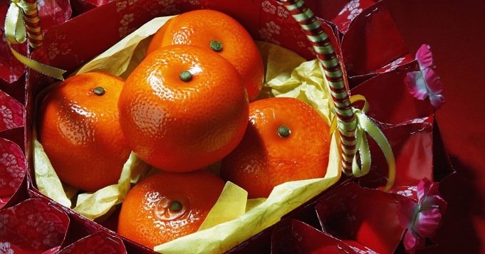Naranjas para Oshún ofrenda en cesta